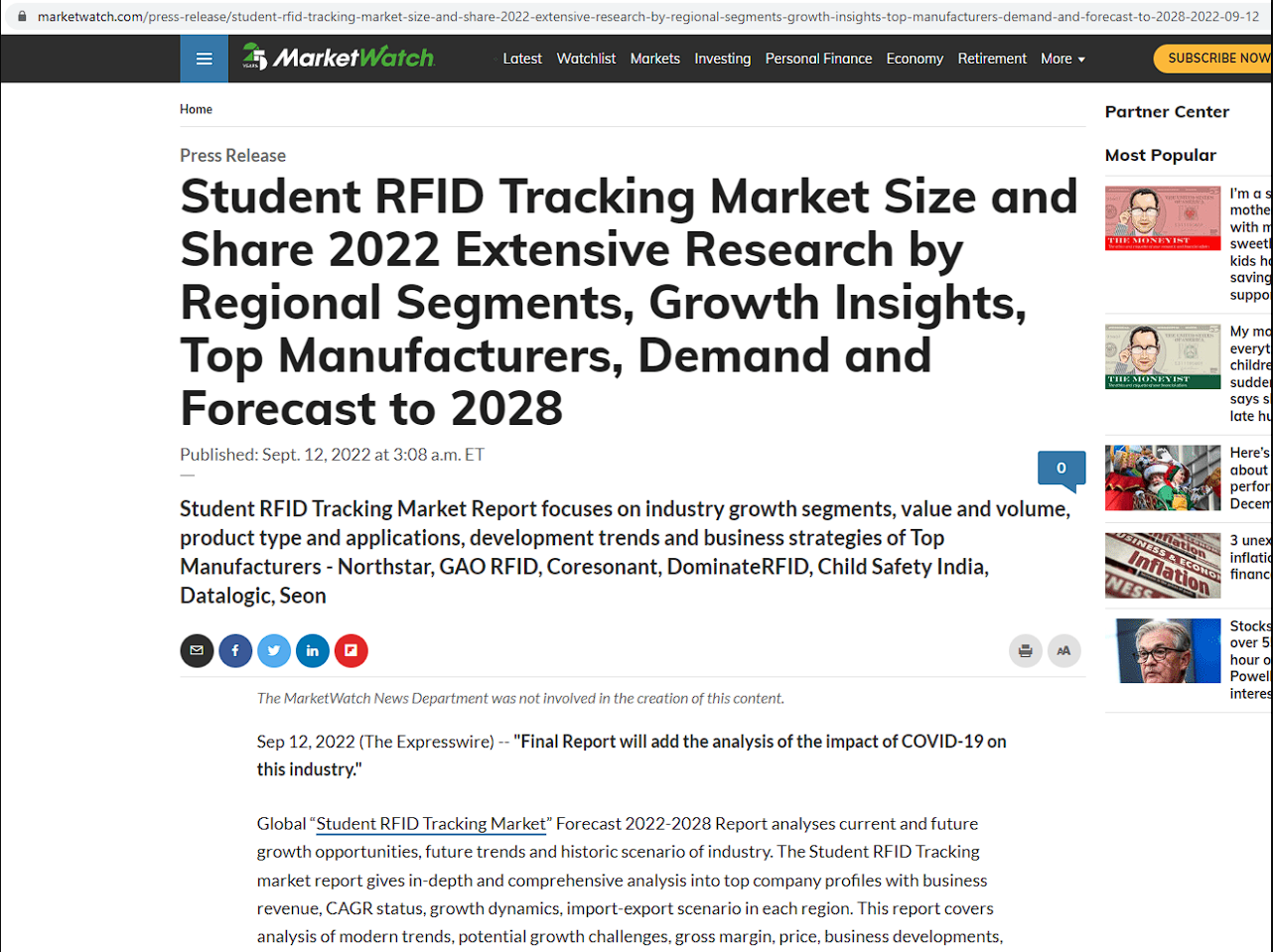 学生 RFID 跟踪市场规模和份额2022年广泛研究的区域细分，增长洞察力，顶级制造商，需求和预测到2028年
