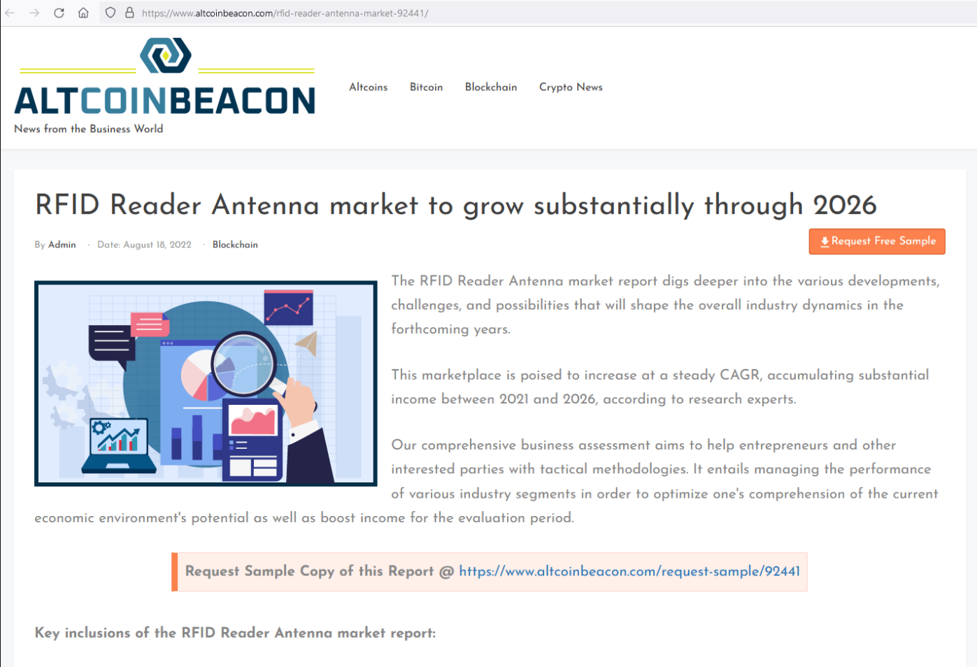 射频识别阅读器天线，市场增长基本上通过2026