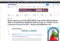 射频识别（RFID）标签全球市场报告2022：2026年市场规模将达146.9亿美元，复合年增长率达9.3%——2031年长期预测
