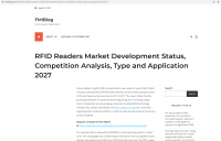RFID 阅读器市场发展现状、竞争分析、类型及应用 2027